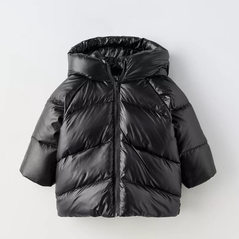 Zara Kids Water Repellent Hooded Down Puffer Coat Size 3-4Y